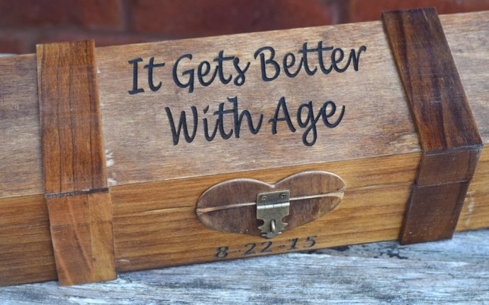 It Get Better With Age Personalized Wine Box-Wedding – Country