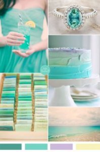 blue and green beach wedding color combination ideas