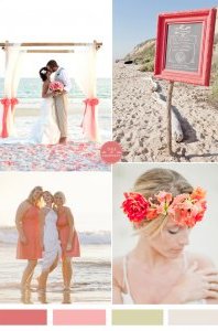 coral pink inspired summer beach weddings 2015