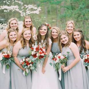 silver bridesmaid dresses