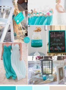 turquoise wedding color scheme for beach seaside wedding
